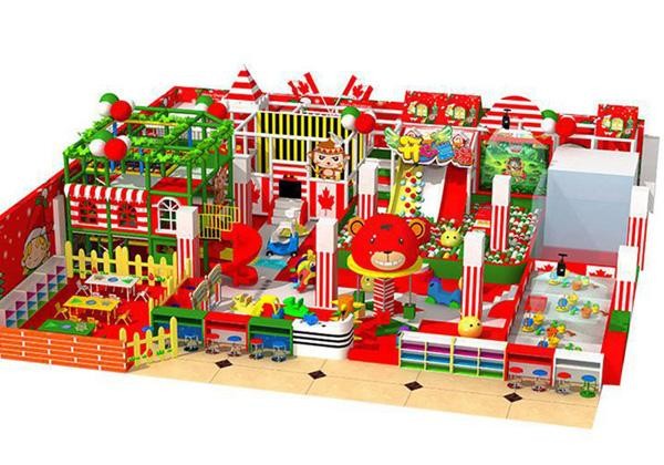 红色缤纷主题淘气堡乐园