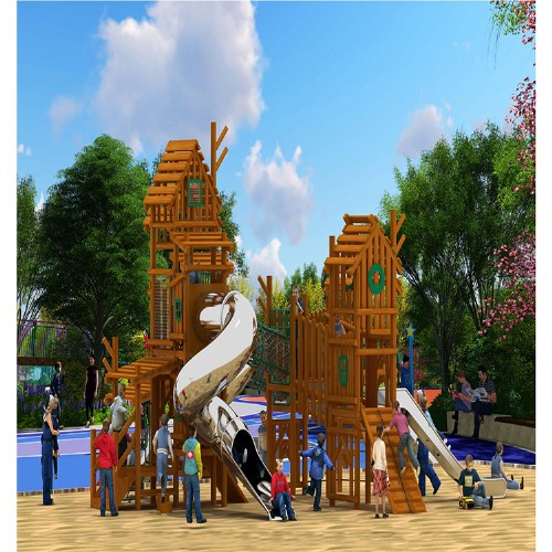 木质组合攀爬滑梯 (4)